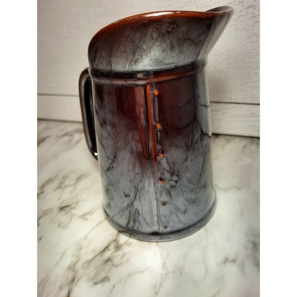 Vintage Crowing Rooster Redware Small Pitcher - Picture 3 of 5